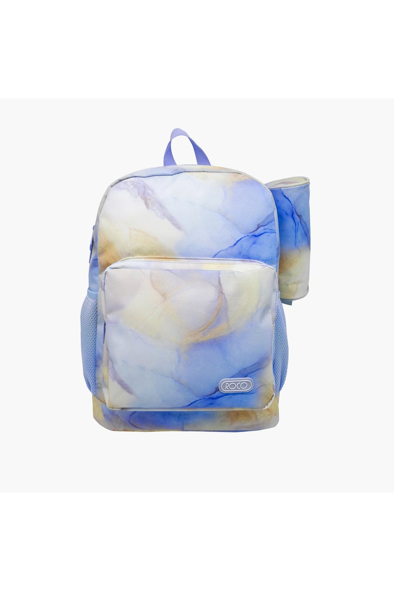 Printed 15.6-inch Backpack with Adjustable Straps and Zip Closure - 43x31x14 cms